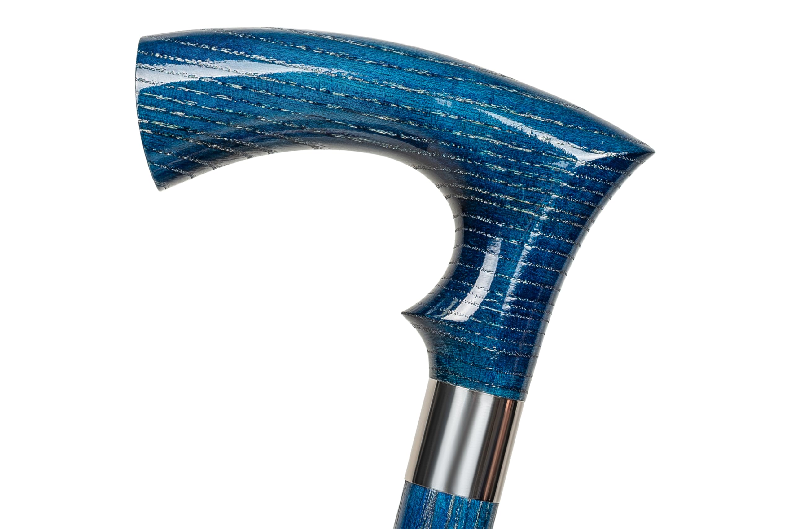 Dr. Watson Classic Duke Walking Stick – Handcrafted Ash Wood Cane with Polished Stainless Steel Collar