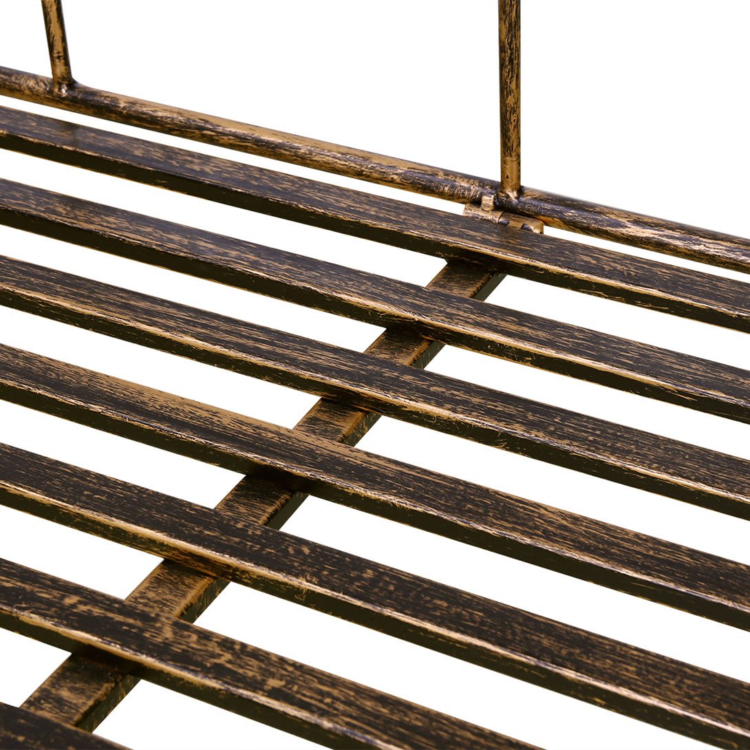 Banc Exterieur Jardin Metal, Banc Vintage, Canape Jardin 2 Places, 133 * 49 * 90 cm