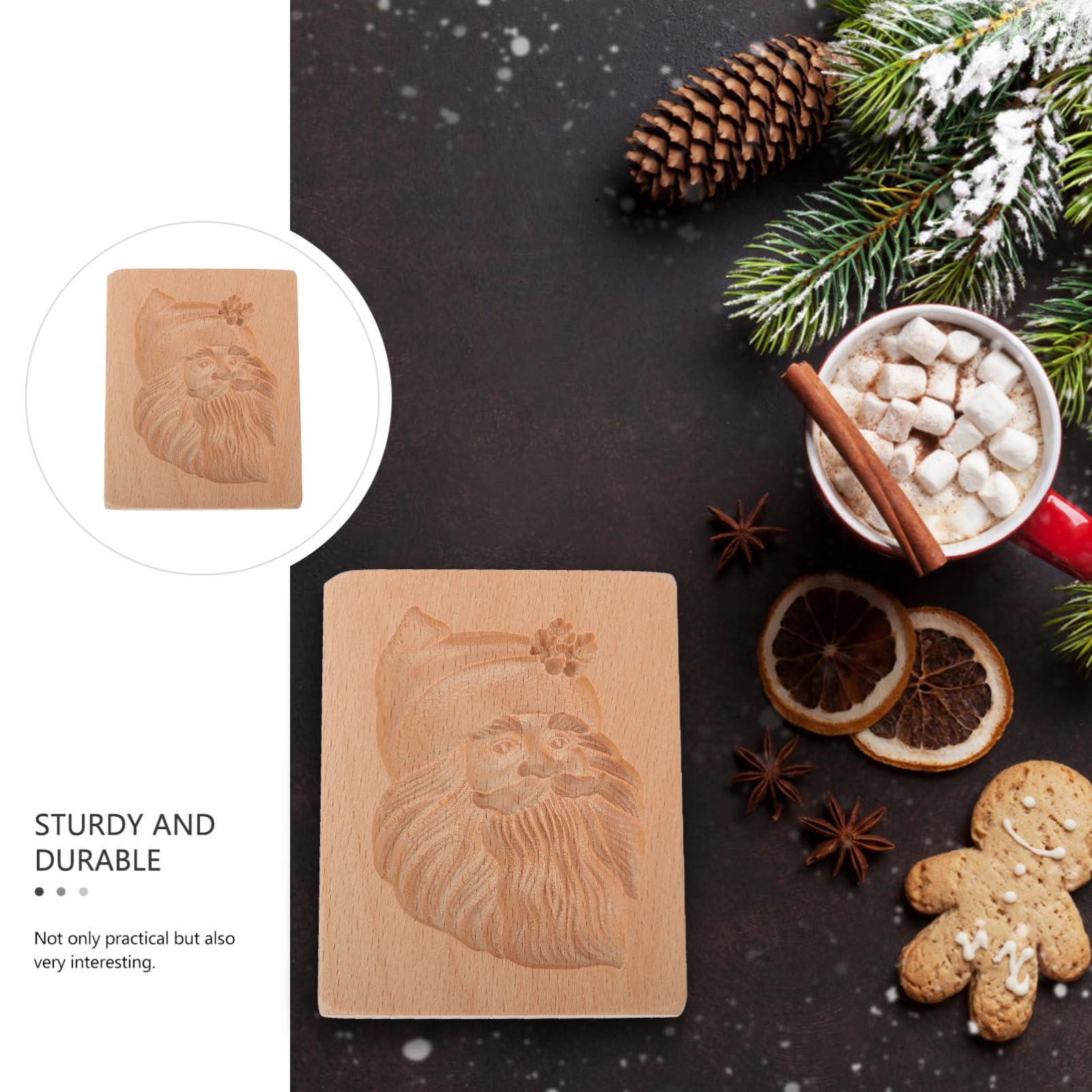 Amosfun 3 Pièces emporte-pièce en bois fondant maison diplômé Pâtisserie empreneurs à biscuits gâteau emporte piece pere noel moule gateau noel moule de Noël sur le thème de noël