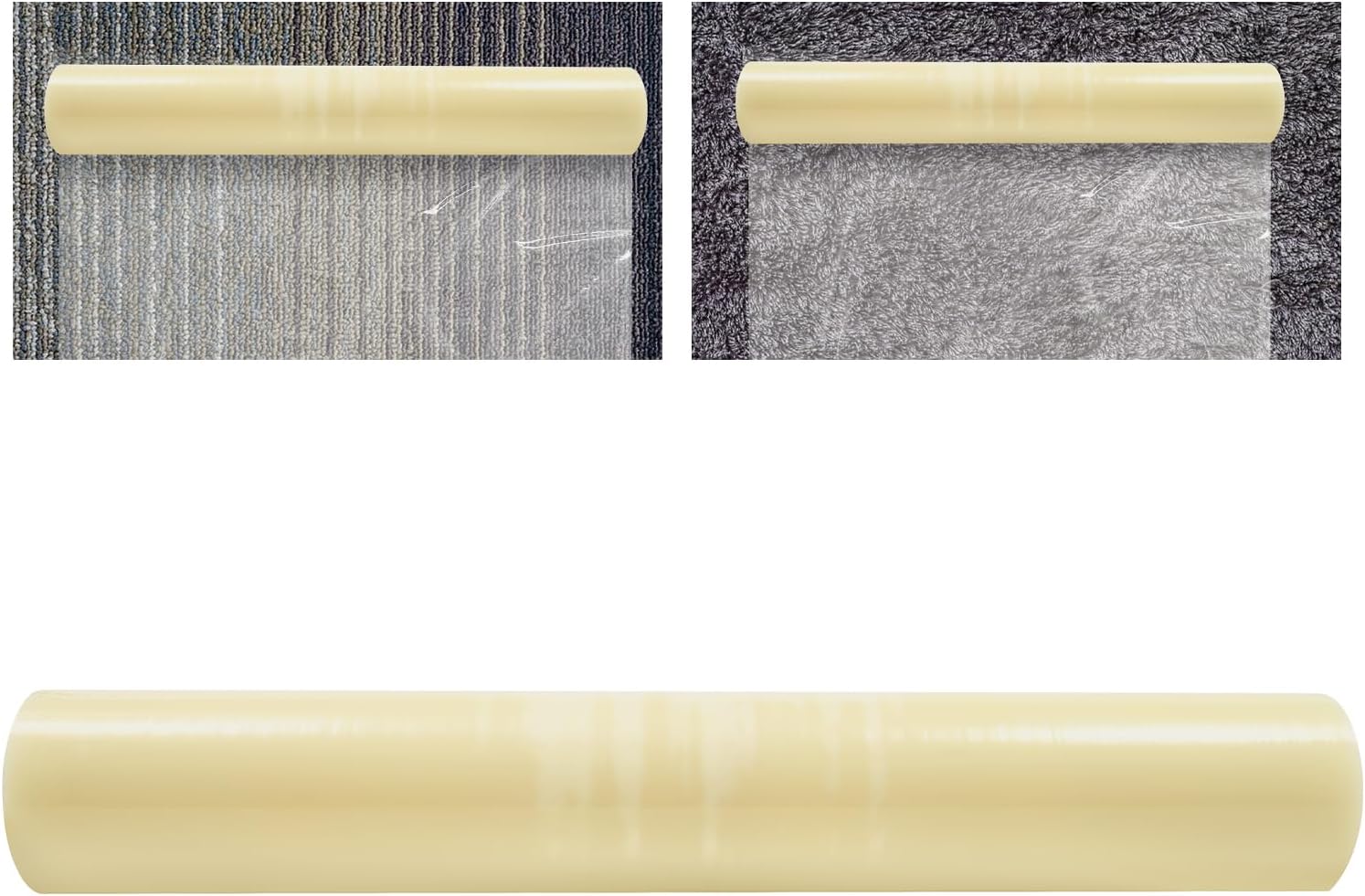 36" * 500" Floor Protection Film, Waterproof Plastic Covering for Stairs, Self-Adhesive Carpet Protector Film, Clear Floor Covering for Stair Painting Walls
