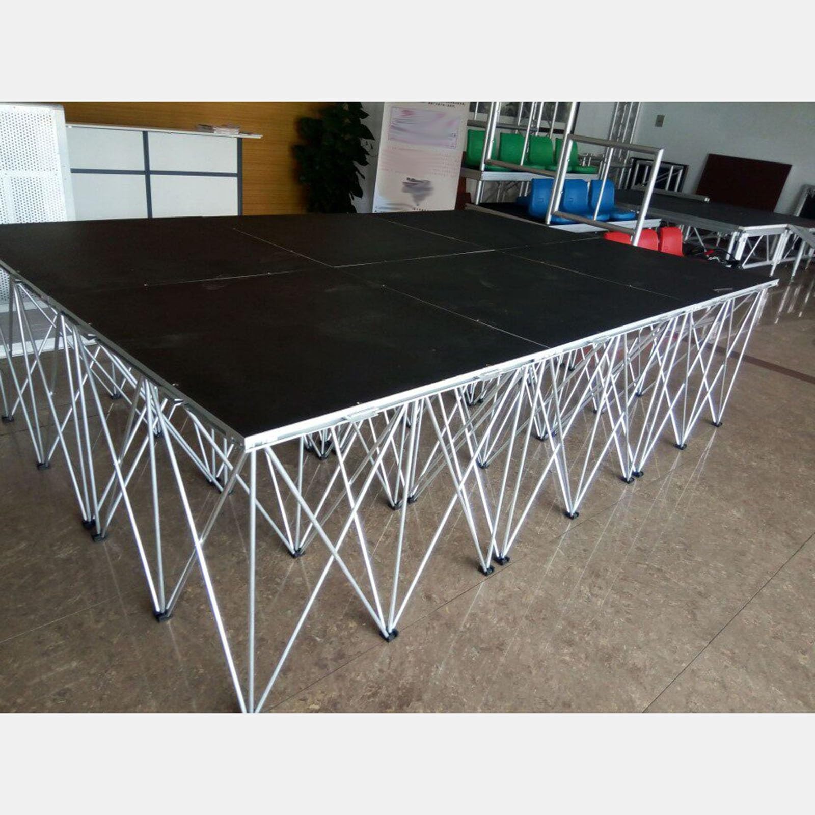 Palco Pieghevole ad Alte Prestazioni, Elevata capacità di carico, Pedana espositiva con Staffa, Sistema di aggancio a Scatto(122x37x20cm/48x14.6x7.9in)
