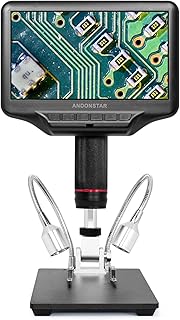 Andonstar AD407 1080P 3D HDMI 4MP Soldering Digital Microscope with 7-inch HD LCD Display and 270X Magnification Portable Tool for PCB Phone Repair, DIY Electronics and SMD/SMT/BGA