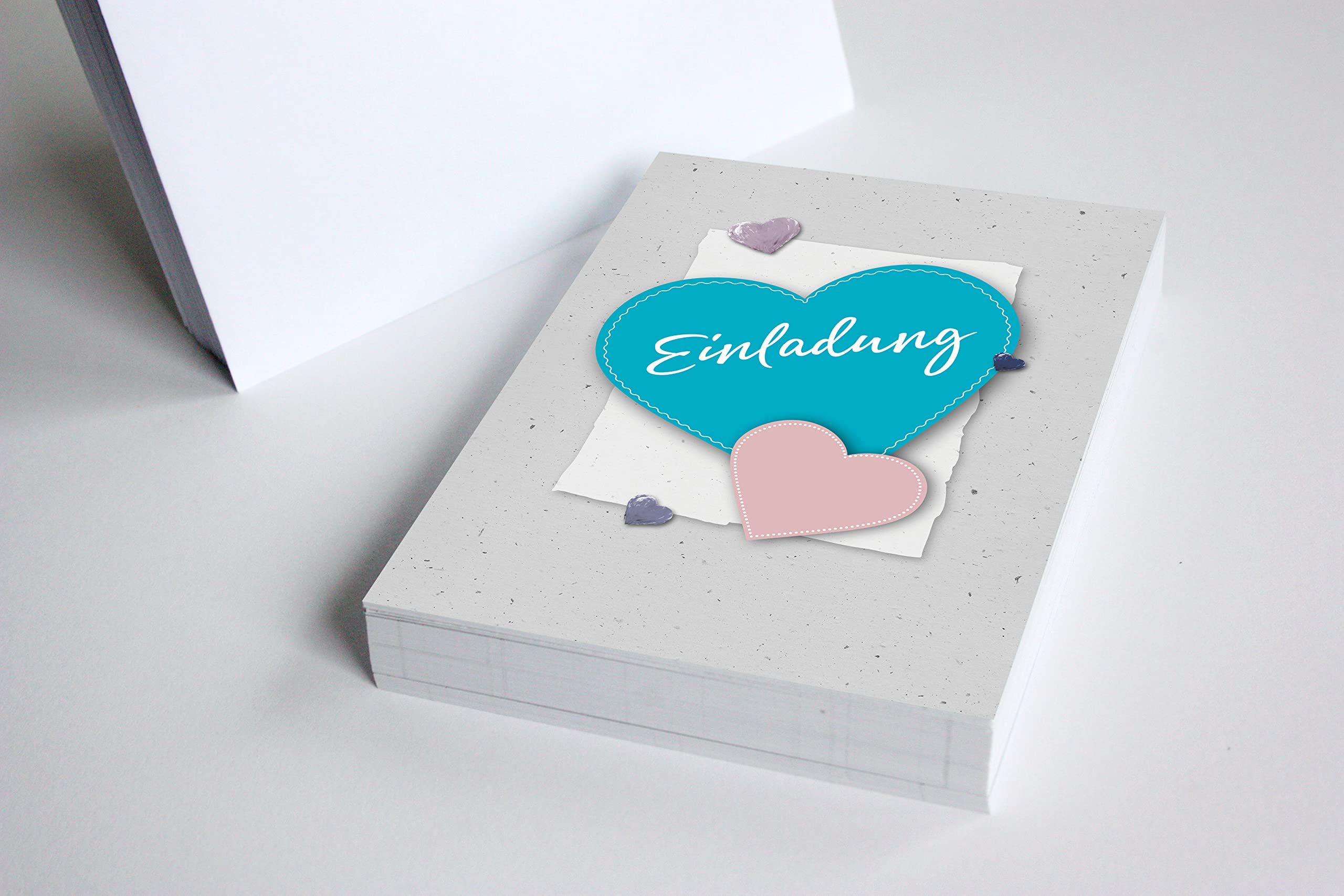 Lot De 12 Cartes D'Invitation Avec Cœur - Pour Anniversaire, Fête