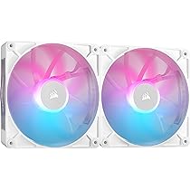 CORSAIR iCUE LINK RX140 RGB 140 mm Ventole PWM con Hub di Sistema iCUE LINK – Cuscinetto a Cupola Magnetica – Confezione Doppio – Bianco