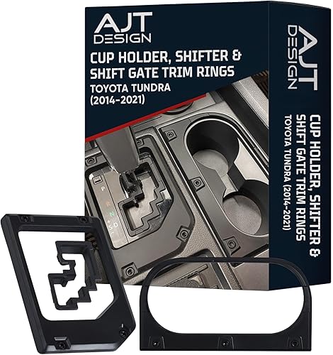 Anillos de ajuste de portavasospalanca de cambiospuerta de cambio para Tundra 2014-2021 - Negro