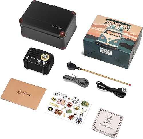 Miniatura 7 de Muzen - Altavoz Bluetooth OTR, portátil, inalámbrico, vintage, con sonido nítido, altavoces Bluetooth con radio FM, para el hogar, oficina y