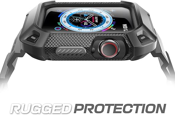SUPCASE for Apple Watch 9/8/7/6/5/4/SE 45/44mm Case with Band (Unicorn Beetle Pro), [Anti-Scratch] [Bumper Protector] Rugged Men Cover with Adjustable Strap Band for iWatch SE 3/2/1, Black