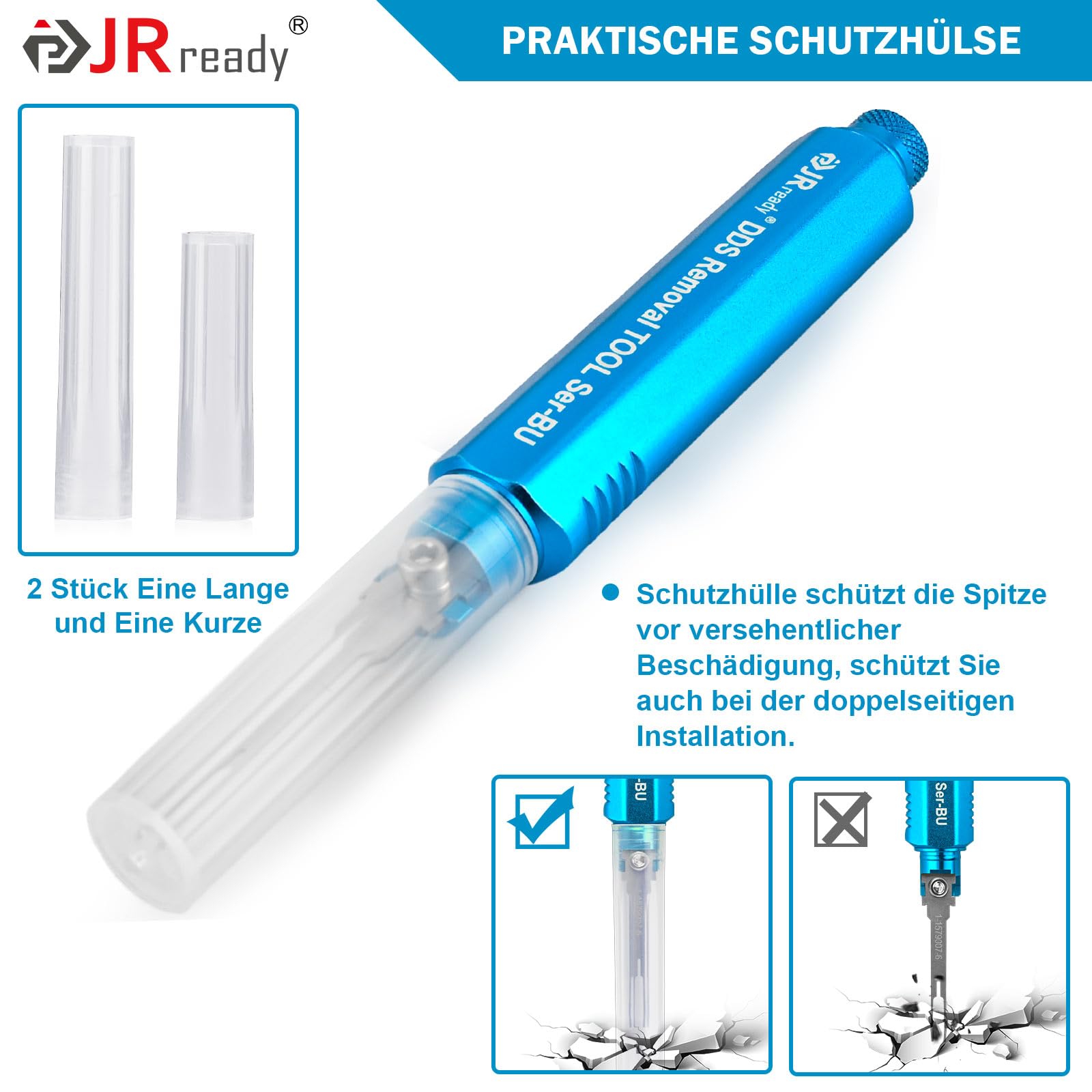 JRready ST5352-01 Strumento di Estrazione Pin Strumento di Rimozione dei Terminali Aggiornato con 1 ManigliaStoccaggio 26 Punte Ricambio Estrazione Pin per Deutsch AMP Te Molex Delphi JST JPT Harting
