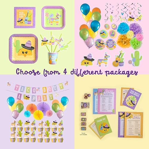 Miniatura 2 de Decoraciones de Taco Bout A Baby Shower (adornos decorativos para cupcakes, envoltorios de cupcakes, globos, abanicos colgantes y pancarta) para tu