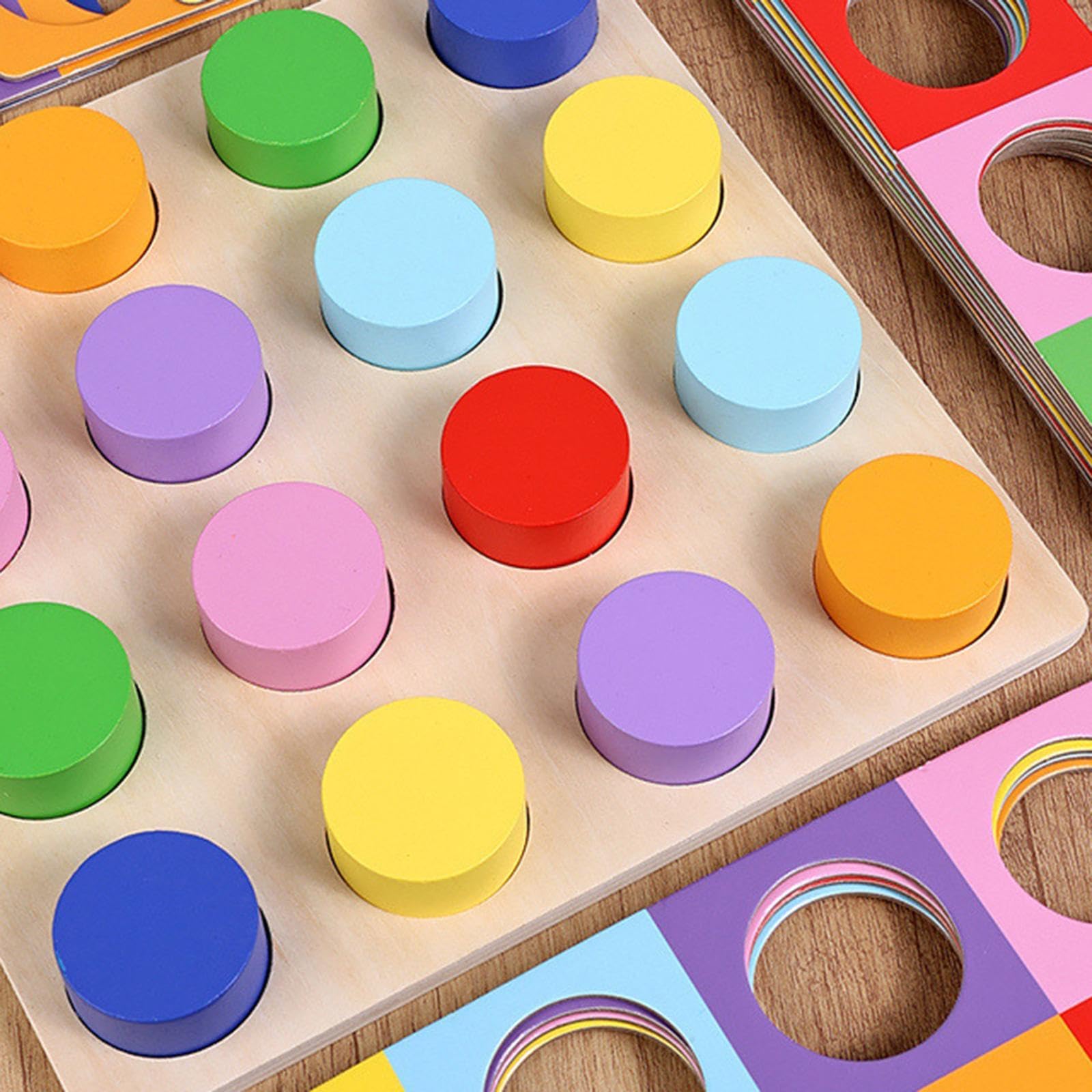 Sharplace Rompecabezas de Madera para Combinar Colores, Actividad para Niños de 1, 2 Y 3 años