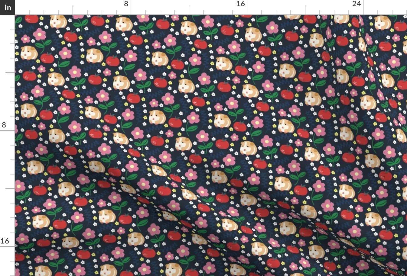 Spoonflower Fabric - Guinea Pigs Apples School Fruit Animal Printed on Minky Fabric by The Yard - Sewing Baby Blankets Quilt Backing Plush