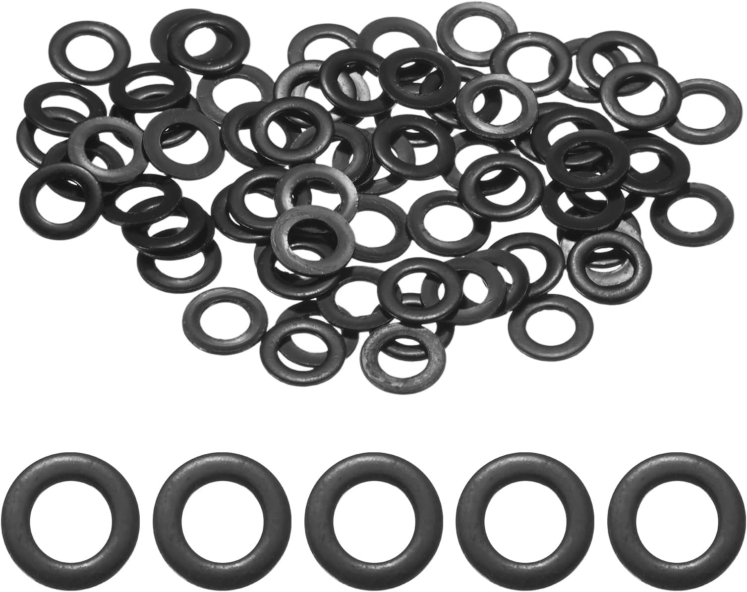 100-Pack M4 Flat Washers, Metric 8mm OD 0.5mm Thick 304 Stainless Steel Washers for Bolts Screws Nuts for Automotive/Machinery/Furniture, Flat Metal Washers [Black Galvanized]