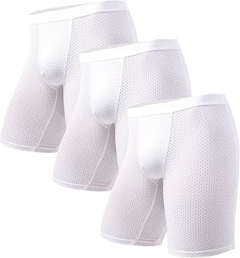 JEKE-DG Mens Ice Silk Boxer Brief Lightweight Mesh Underwear Sexy Shorts Trunks Style Underpants