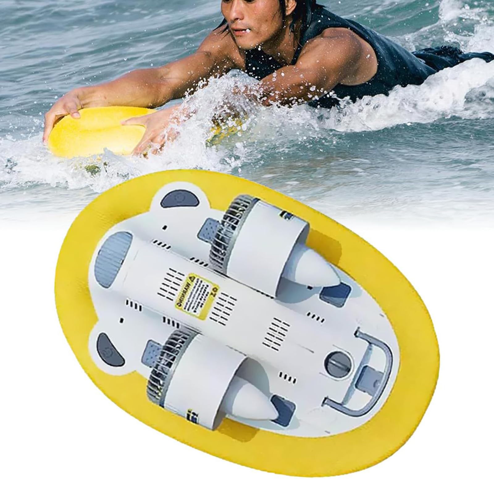 FAcoLL300W Portable Underwater Scooter, 5km/hour Swimming Booster, Portable Underwater Scooter for Watersports Pools, Diving, Snorkelling and Ocean Adventure