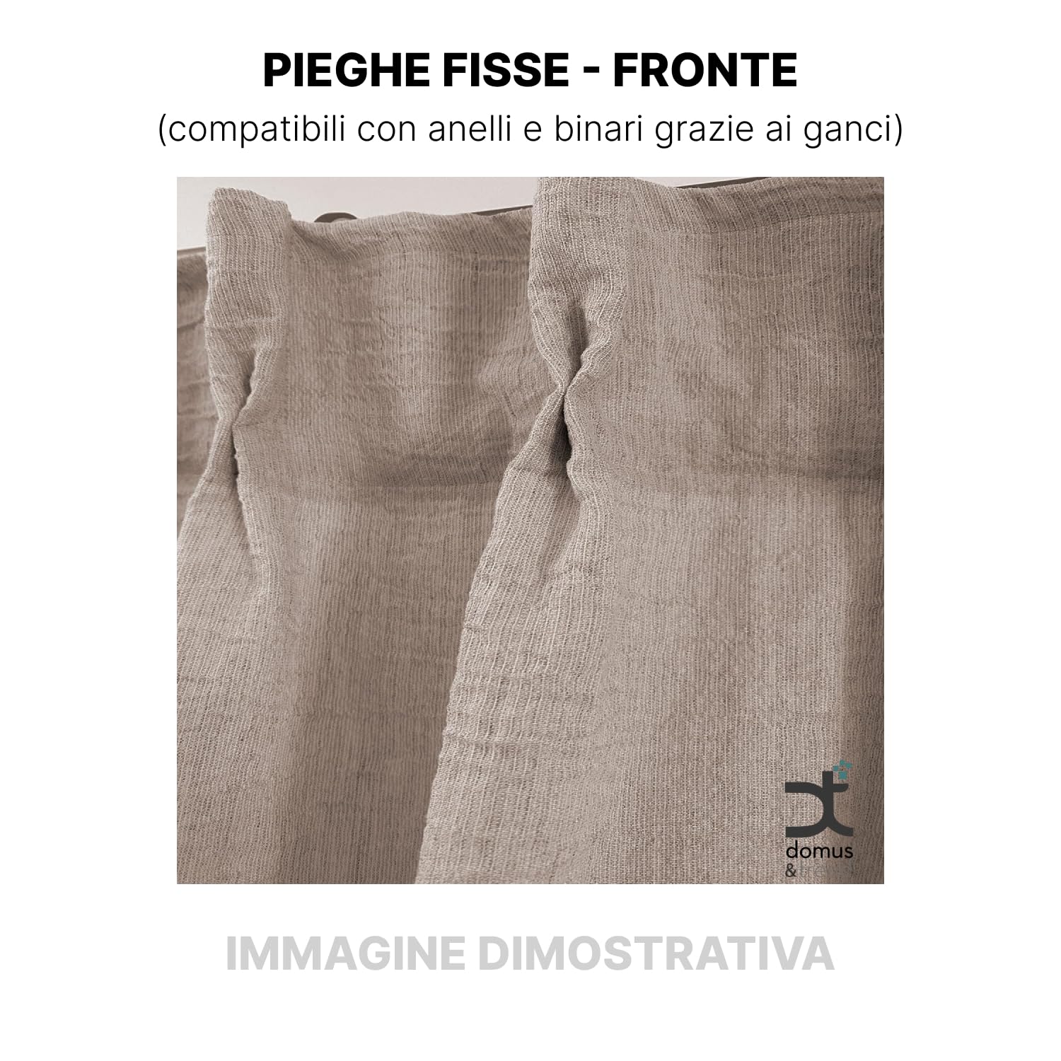 Domus&Trend - Tende per Interni Casa B&B e Ristoranti Filtranti 100% Lino 1 Pannello 150x290, Tende Camera
