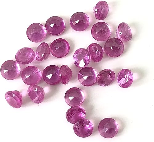 Miniatura 2 de Zafiro rosa brillante de forma redonda facetada suelta tamaños 0.157 in, 0.197 in, 0.236 in, 0.276 in, 0.315 in, 0.354 in, 0.394 in, 0.433 in y