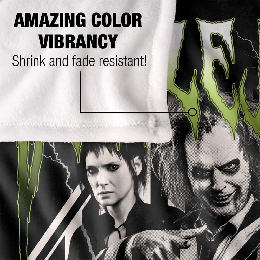 Beetlejuice 2 (2024) Blanket, 60x80 Beetlejuice Beetlejuice Group Band Silky Touch Super Soft Throw Blanket
