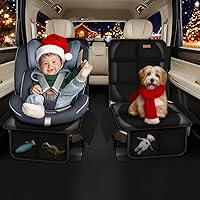 Vista 3 de Fundas protectoras de asiento de automóvil para niños, 600D, impermeable, antideslizante, con bolsillos de almacenamiento, protectores de cojín