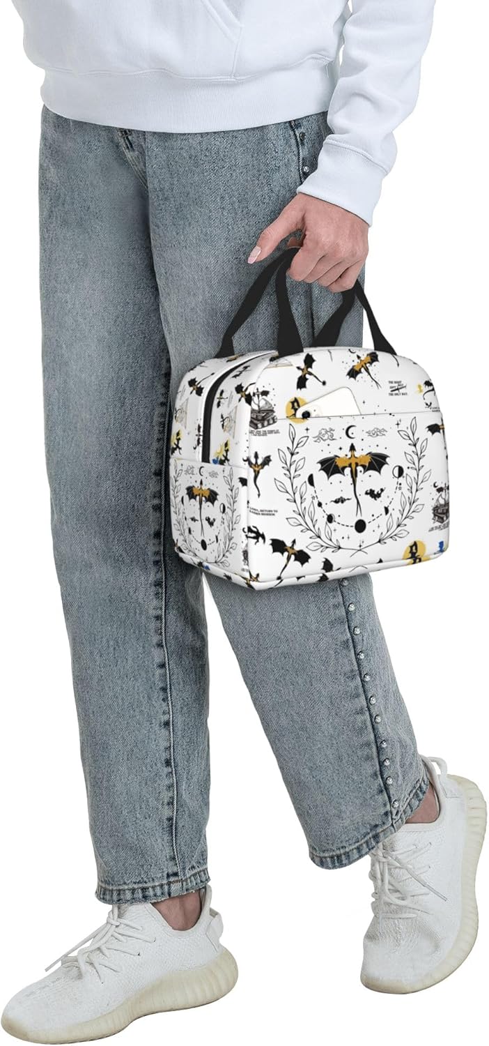 Fourth Dragon Wing Lunch Box Reusable Lunch Bag Men Women Adult Insulated LunchBox for Work Picnic Hiking Beach (White) - Image 7