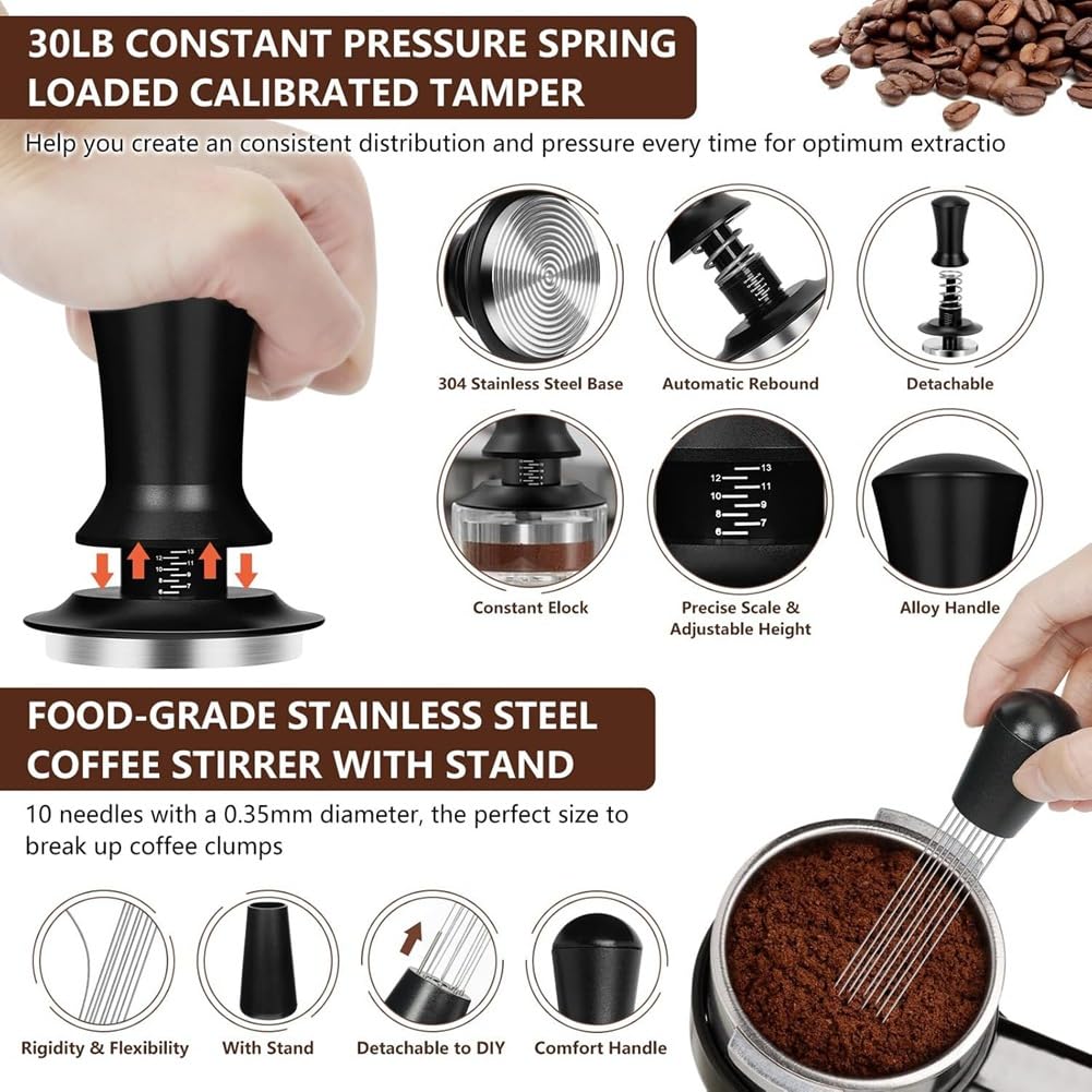 Akcesoria do espresso 58 mm zestaw tamper z zestawem narzędzi WDT i
