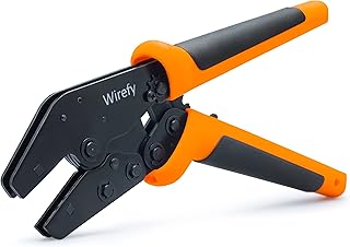 Wirefy Crimping Tool 9" for Quick Change Crimping Dies - High Leverage Wire Crimper - Crimping Pliers - Ratcheting Terminal Crimp Tool - 26-4 AWG