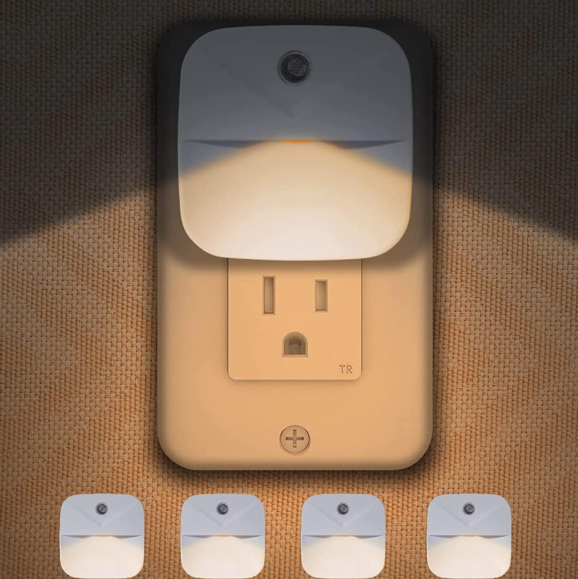 Gonice Night Light Plug Into Wall LED Night Lights, 4 Pack Automated On & Off Sensor Lighting or Kitchen, Bathroom, Home Improvement, Bedroom