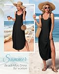 RIROW Womens Summer Maxi Dresses Sleeveless Spaghetti Strap Boho Sundresses