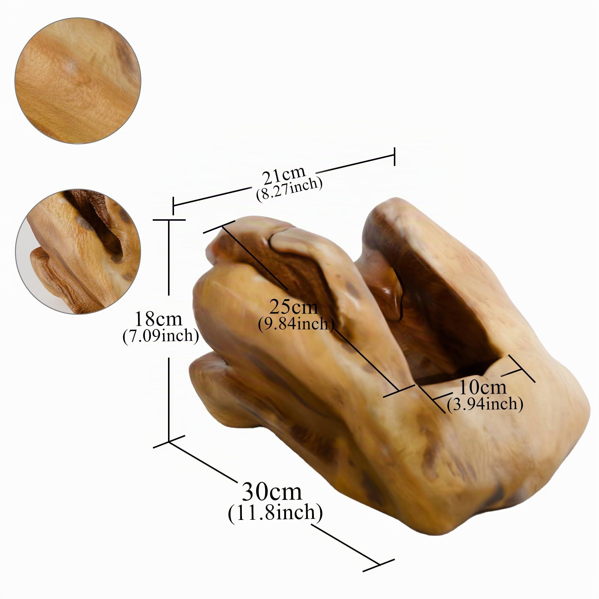 Portabottiglie in legno di radice – Portabottiglie in legno per 2 bottiglie di vino, oggetto decorativo in radica per cucina, sala da pranzo, soggiorno (Für 1 Flaschen Wein)
