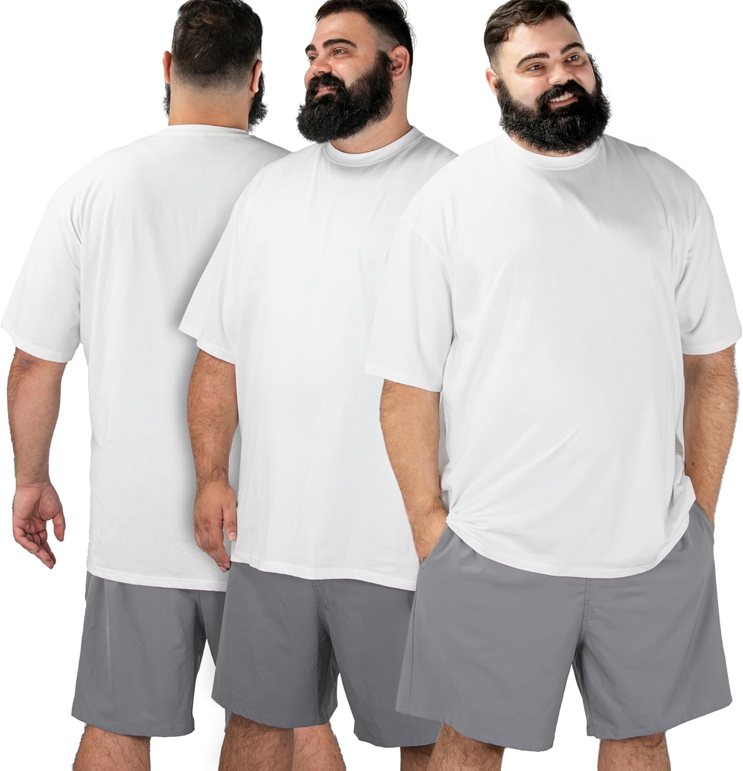 BRISIRA Big and Tall Shirts for Men Undershirts XL-6XL Lightweight Casual Tee Breathable Soft Short Sleeve T-Shirts Crew Neck