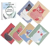 Vista 10 de Paños de cocina suecos reutilizables, paquete de 6, paños de cocina sin olor, paños de papel reutilizables de secado rápido, paños de papel