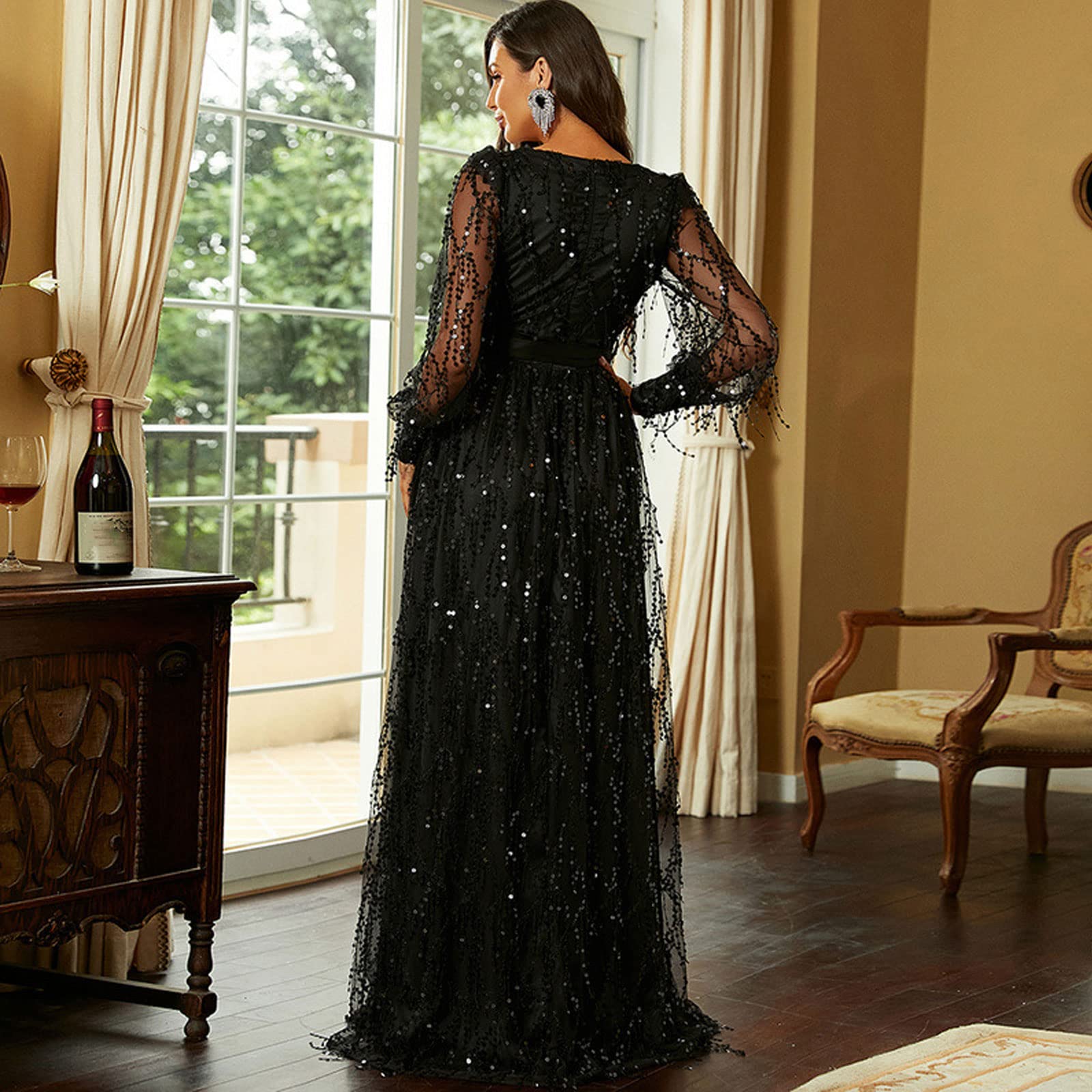 party black long dress EliteBloom Evening Sexy Sleeve Mesh Paneling High Split Formal Cocktail Gown Wedding Prom Maxi Long Dress,Black-L : Clothing, Shoes & Jewelry green homecoming dress Size:Youth XXS Denim Daydream Scoop Neck making it a perfect