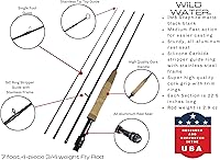 Vista 2 de Wild Water Fly Fishing AX Series Fly Rod IM8 Graphite Blank 3/4/5/6/7/8/9/10/12 wt Rods 5’6”/7/8/9/10/11 ft Lightweight Pole Medium Fast