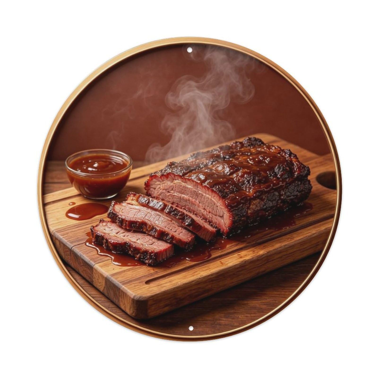 Texas BBQ Brisket Metal Tin Sign Plaque