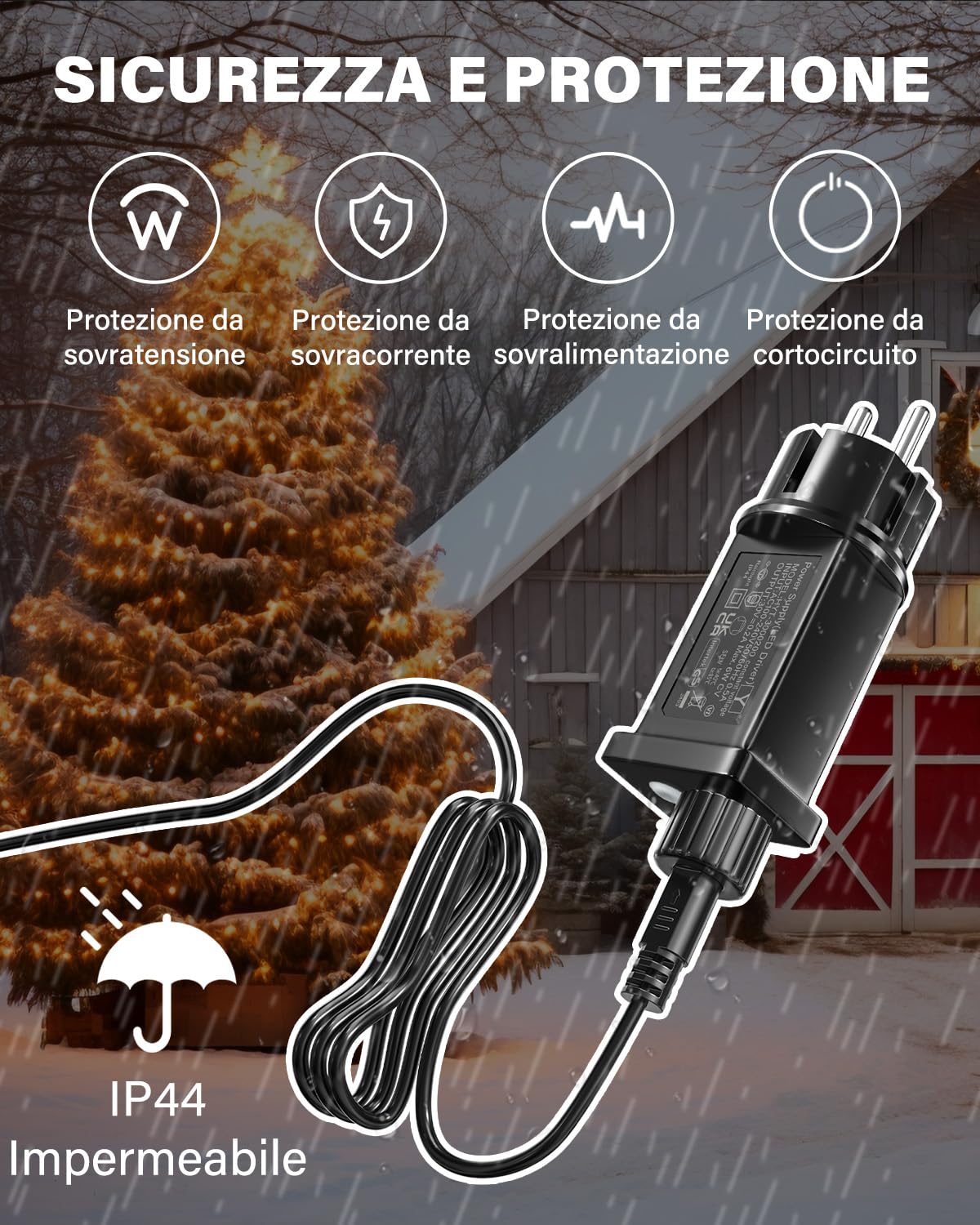 Alimentatore LED 12V, Trasformatore LED IP44, Adattatore LED A Bassa Tensione Per Luci Di Natale Luci A Stringa 1 Pz 86967167 - Foto 6