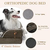 Vista 674 de Comfort Expression Cama ortopédica para perros extra grandes de 45 x 35 pulgadas, cama para mascotas XL de espuma tipo caja de huevos impermeable