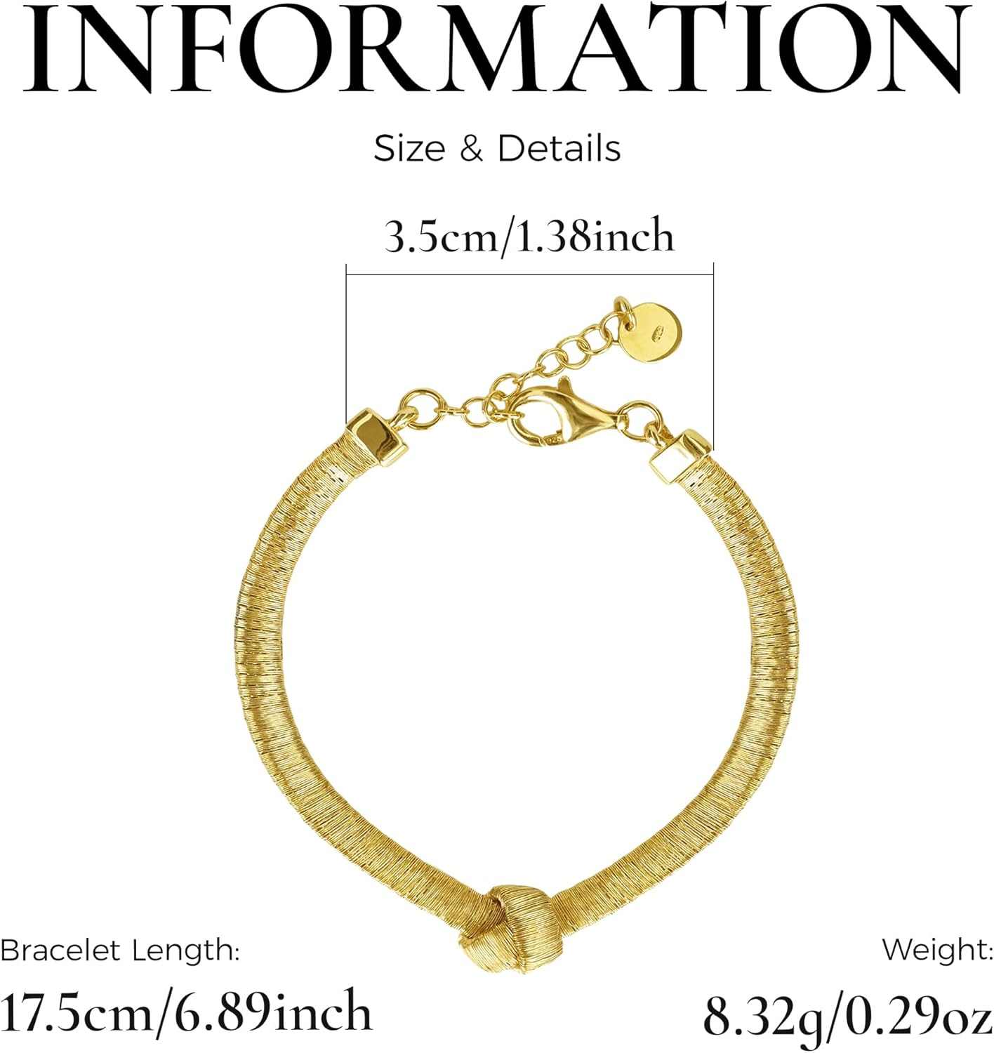 Minimalist Gold Coil Bracelet S925 Silver Adjustable Bracelet Italian Coil Craft Handmade Jewelry Christama Birtherday Gift for Women