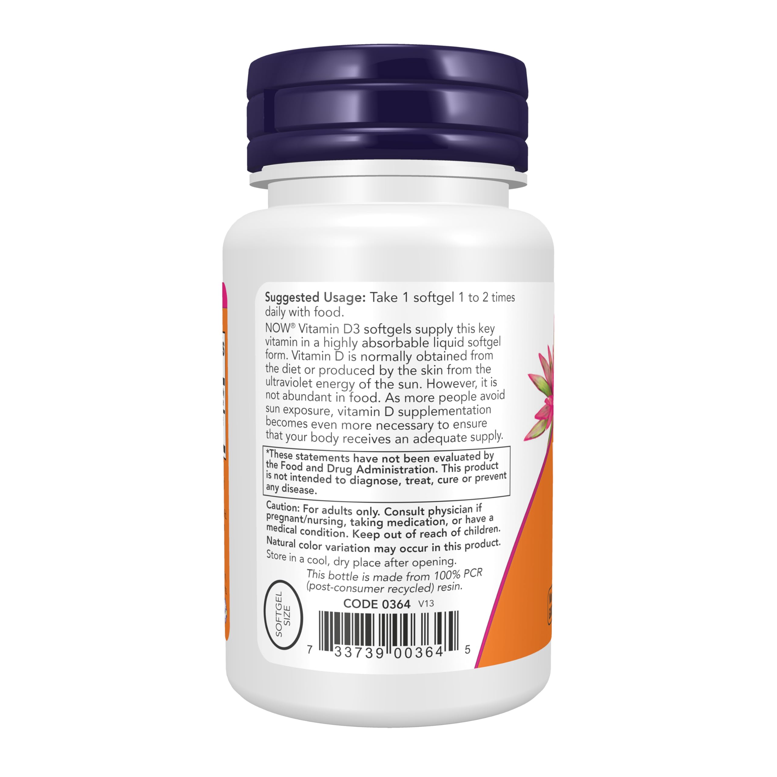 NOW Supplements, Vitamin D-3 400 IU, Strong Bones*, 180 Softgels — Amazon image 3