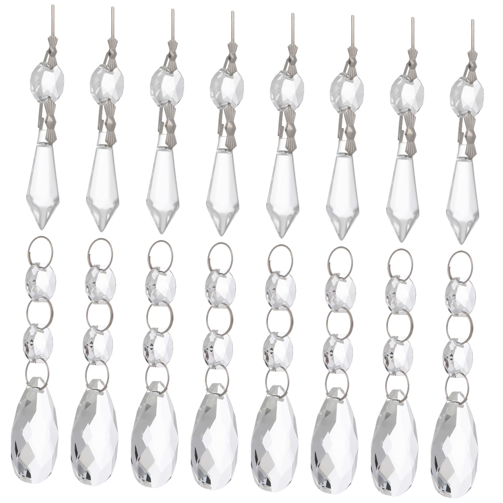 Cristaux pour Lustres Suspensions et Ornement de Lampe et Fenêtre en Lot de 48