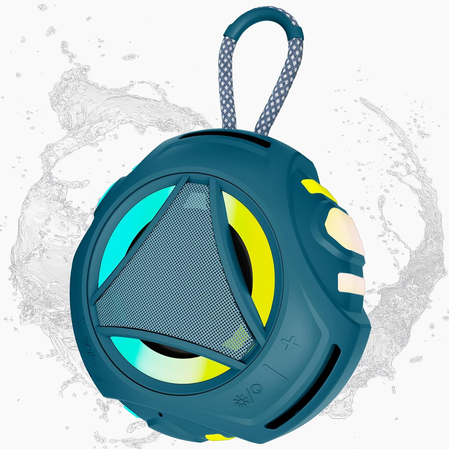 Bluetooth Shower Speake Waterproof，Portable Outdoor Bluetooth Speake with RGB Lights，IPX67 Floating，Built-in Mic，24Hrs Playtime，True Wireless Stereo，Gifts for Teens Boy Girls Women Men - Blue