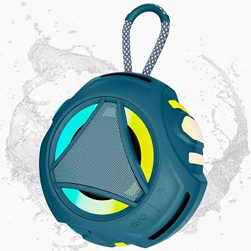 Bluetooth Shower Speake Waterproof,Portable Outdoor Bluetooth Speake with RGB Lights,IPX67 Floating,Built-in Mic,24Hrs Playtime,True Wireless Stereo,Gifts for Teens Boy Girls Women Men - Blue
