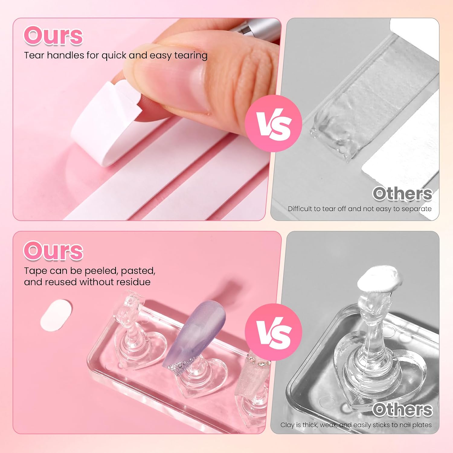 BQAN Double Sided Nail Tape for Press On Nails Display 1150Pcs