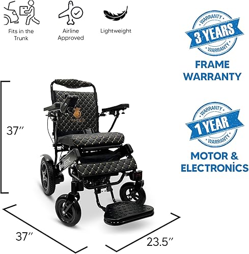 Vista 49 de Silla de ruedas eléctrica plegable de largo alcance 2021, silla de ruedas eléctrica, aprobada por aerolínea, resistente, motorizada por movilidad