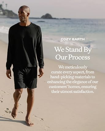 Cozy Earth Men's Pullover Crew Neck Sweatshirt, Relaxed Fit Sweatshirt | Lightweight Viscose from Bamboo Blend, Ultra Soft Brushed Fabric Crewneck Sweater for Men