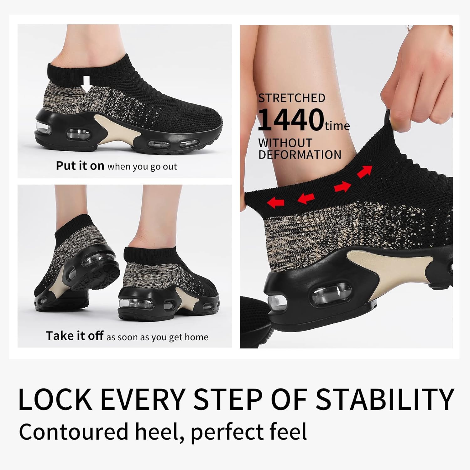 MRIP Women Walking Shoes Mesh Sneakers for Shoes for Slip on Sock Sneakers Women Nurse Loafers Light Weight Air Cushion Running Work Shoes image 2