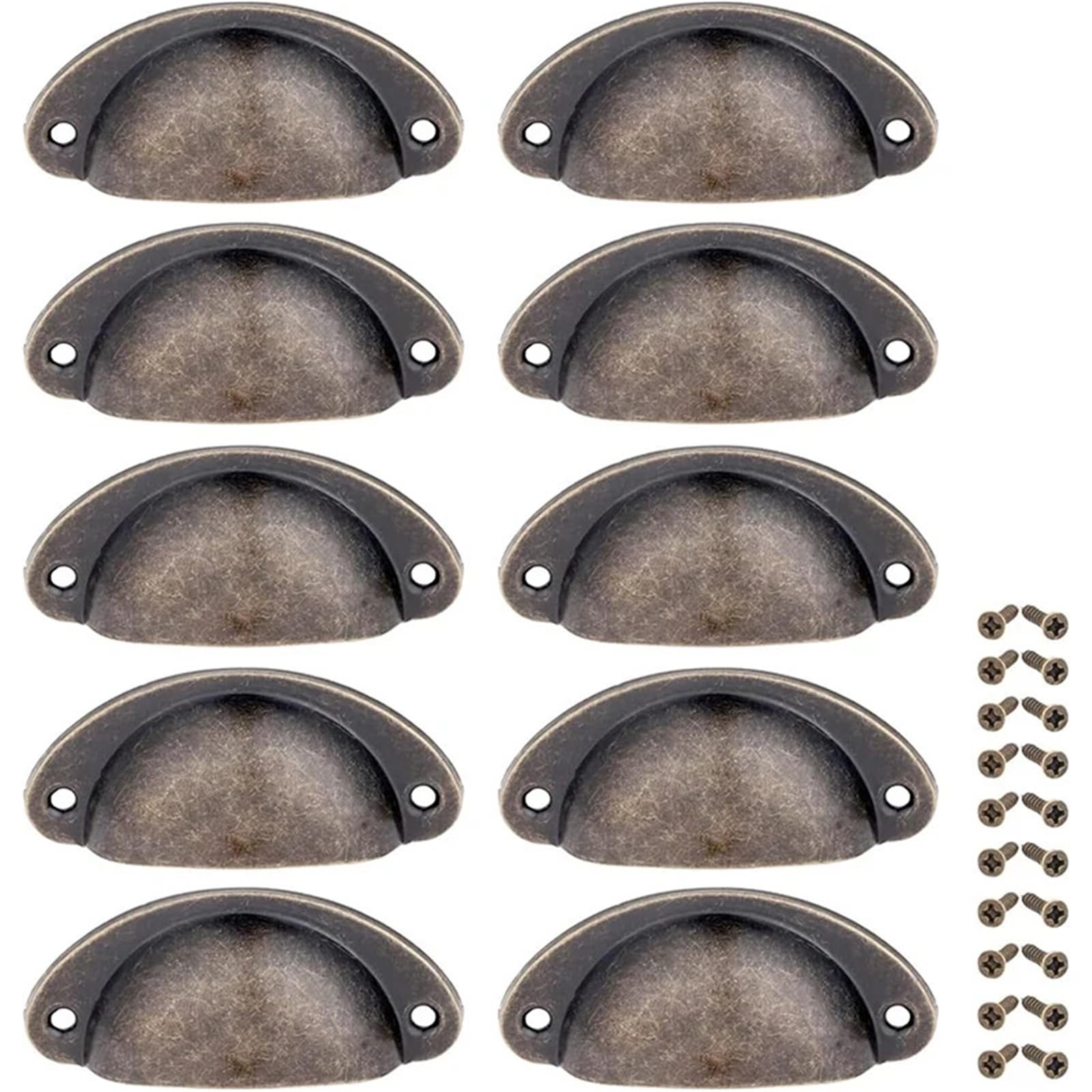 Wylqen Bronze Half Moon Handles 12Pc Half-Circle Shell Drawer Handles