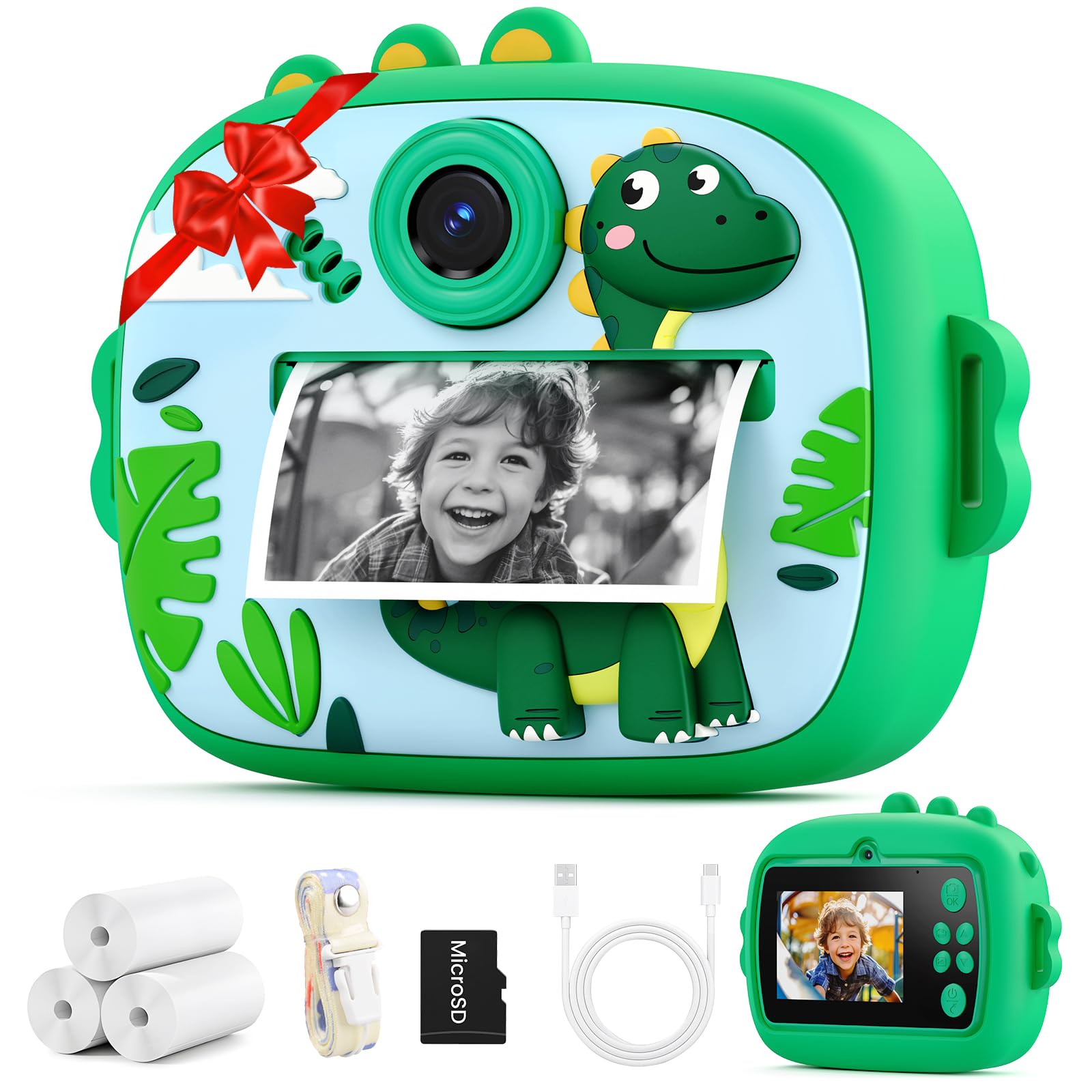 Fotocamera Istantanea per Bambini YOZISS, Macchina Fotografica Bambini Istantanea 1080P HD con 3 Rotoli di Carta da Stampa, Regalo Perfetto per Bambina da 3 a 14 Anni