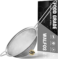 Vista 9 de Walfos Cuchara espumadera, colador de malla fina de acero inoxidable 304, filtro de aceite para espuma, colador de malla ultrafina perfecto
