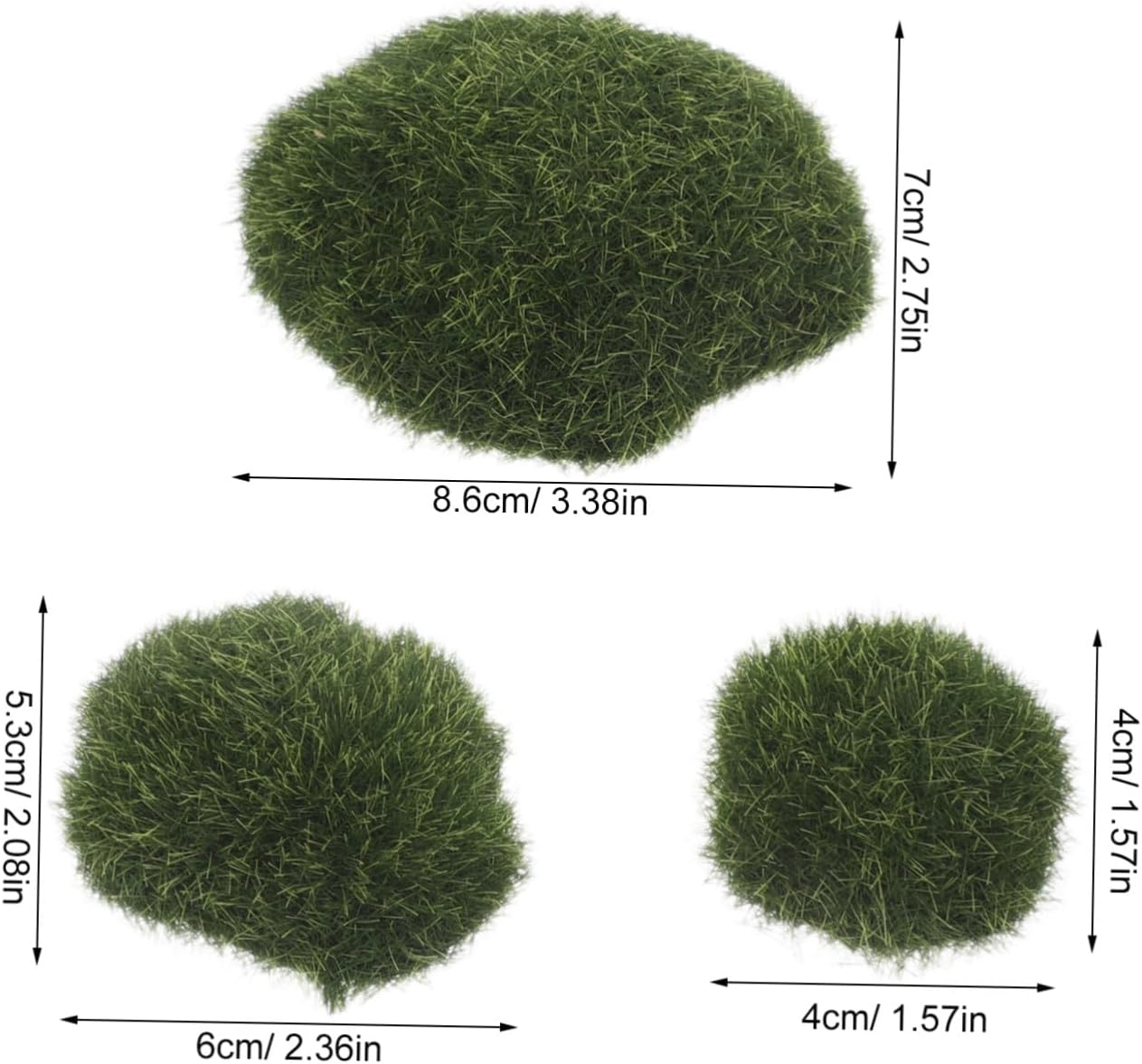 Faux Moss Stones Artificial Moss Rocks Realistic Decorative for Indoor Plants Outdoor Landscaping Floral Arrangements 5pcs