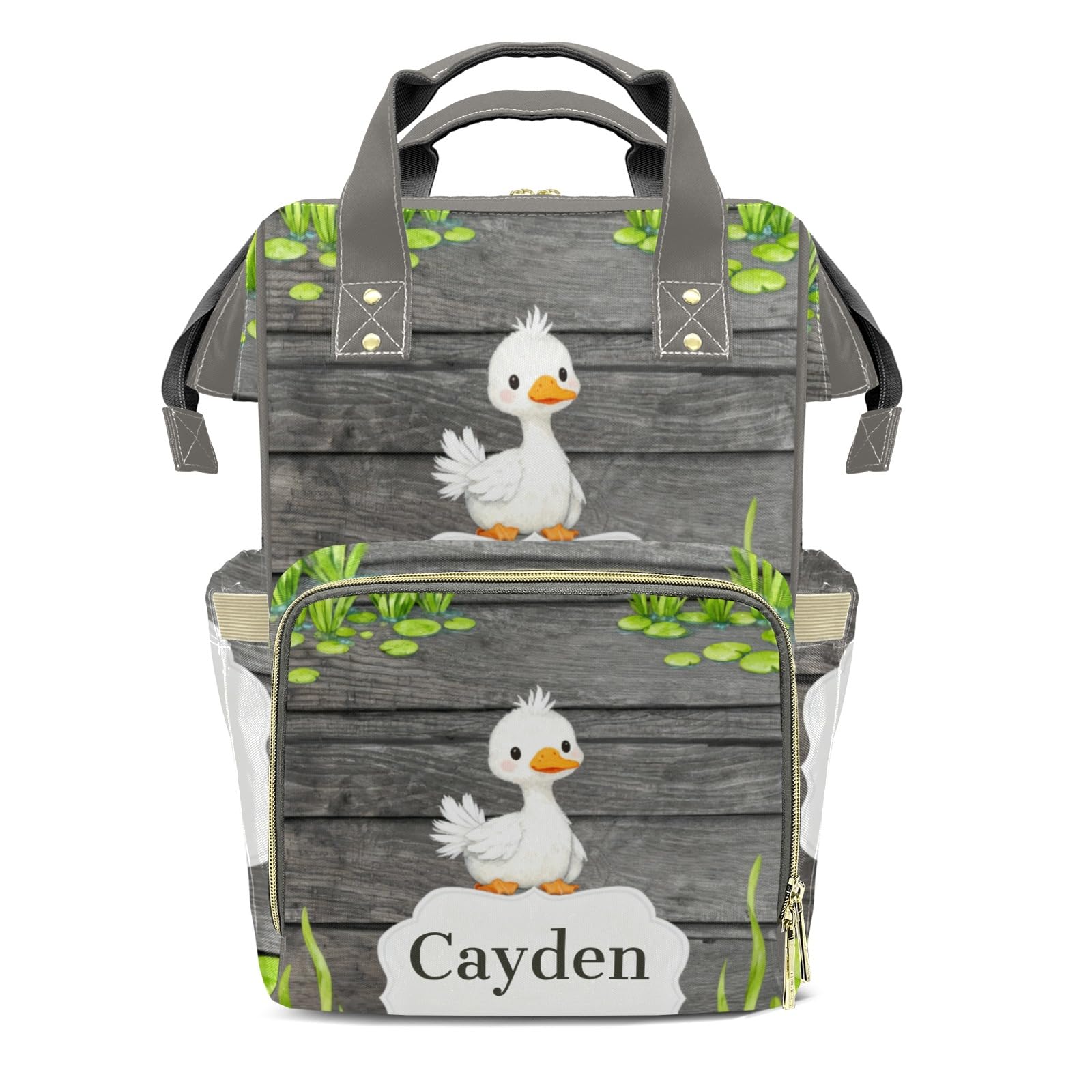 Personalized Diaper Bag Backpack Gift Watercolor Duck Ultimate Nappy Bag: Spacious, Waterproof &amp; Perfect for Travel
