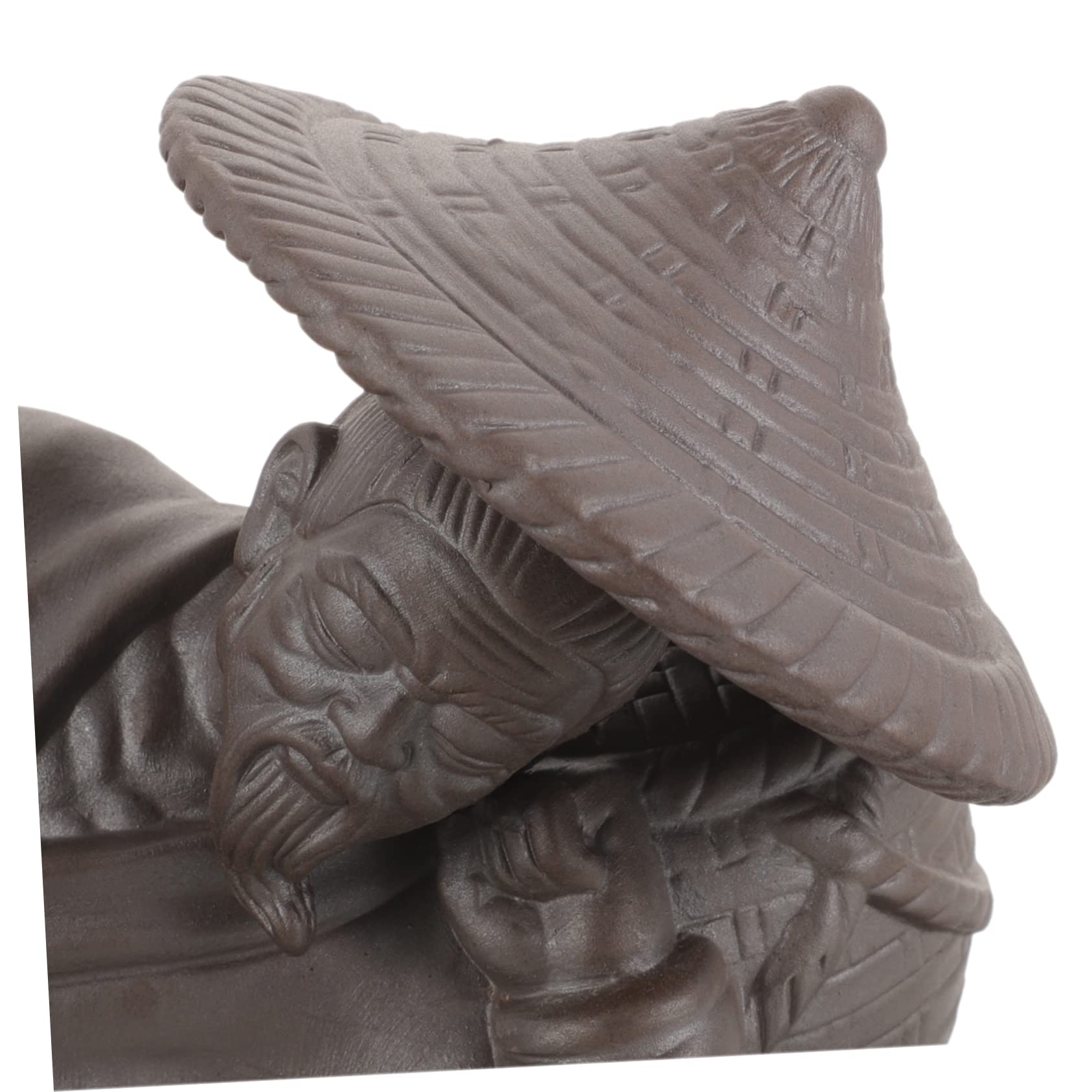 Abaodam Simulated Rockery Ornaments Sand Garden Ornament Home Decor Mini Fisherman Statue Fish Tank Adornments Fisherman Figurines Tank Ornamnets Bonsai Decors Aquarium Adornments Ceramics